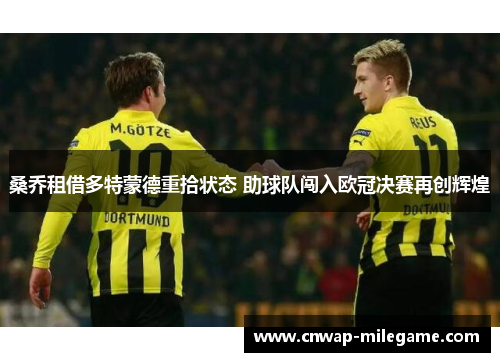 桑乔租借多特蒙德重拾状态 助球队闯入欧冠决赛再创辉煌